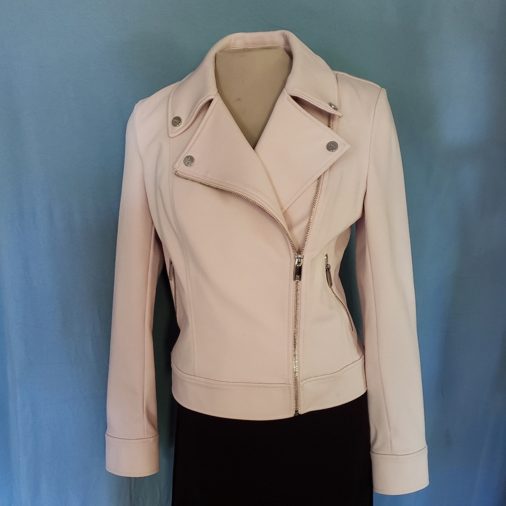 DKNY  Pink Asymmetrical  Moto Jacket